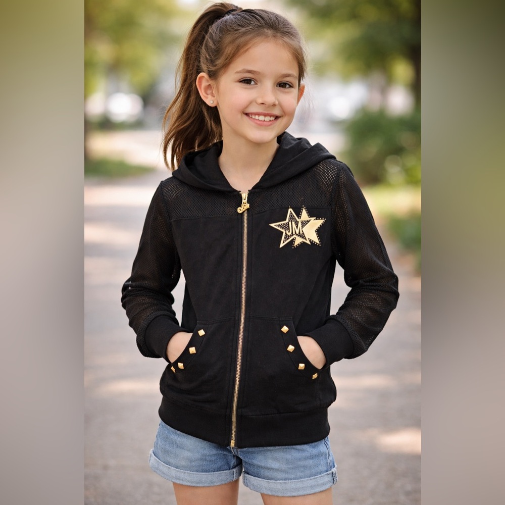 New-Kids Black Jacket/Hoodie with‎ Gold Accents